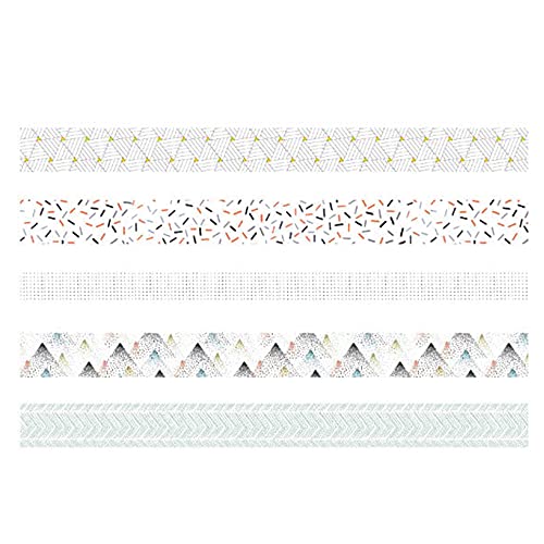 YUBBAEX 5 Rolls Washi Tape Set Creative Basic Skinny Masking Decorative Tapes for Arts, DIY Crafts, Journals, Planners, Scrapbooking, Wrapping (Pine Mist) - color: Pine Mist