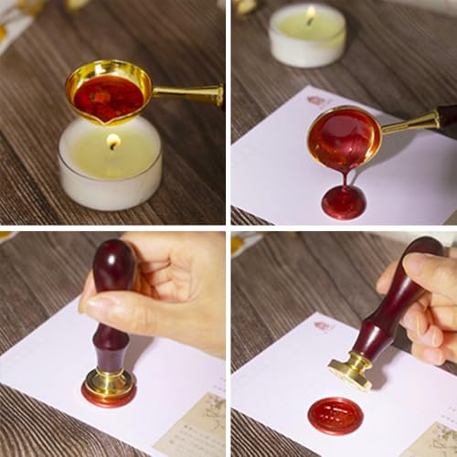 Oval Frame Wax Seal Stamp Embossed Brass Wax Seal Head with Wood Handle Retro Photo Frame Stamp Design for Wedding Invitations Sealing Letters Diplomas Scrapbooking-Style 8 - style: Style 8