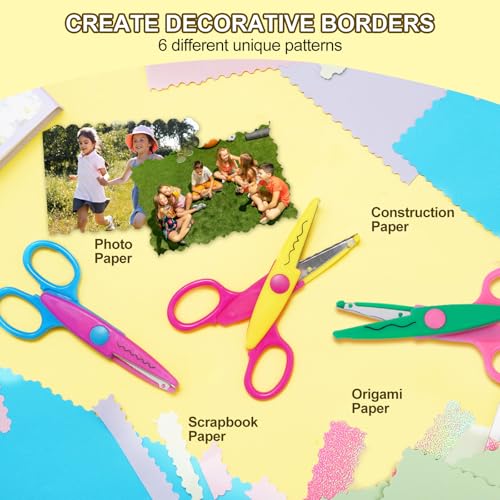 UCEC 8 Pack Craft Scissors Decorative Edge, Zig Zag Scissors for Crafting - color: 8 Pack