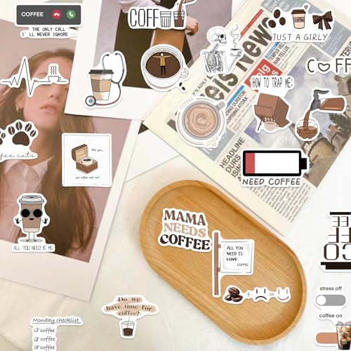 50PCS Coffee Stickers Waterproof Vinyl Decals - color: Style05