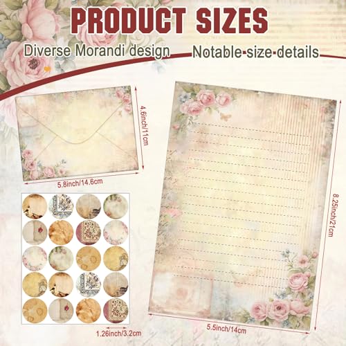 TaoBary 160 Pcs Lace Edged Scrapbook Stationery Paper and Envelopes Set | 5.5 x 8.25 '' Letter Writing Kit, 50 Double Sided Stationery Writing Papers 50 Matching Envelopes 60 Round Dot Sticker - size: 5.5 x 8.25 Inch, style: Lace Edged Scrapbook