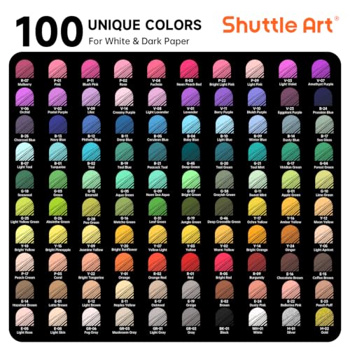 Shuttle Art Colored Pens, 100 Vibrant Colors Cute Journal Pens 0.6mm Fine Point Colored Gel Pens for Black Paper in Portable Bag for Coloring Writing Drawing Journaling Note Taking School Office Home - color: Multicolor