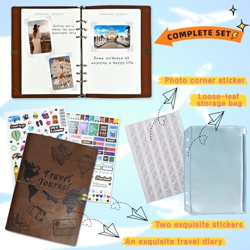 Travel Journal for Women Men and Couples, Leather Travel Notebook - color: Brown
