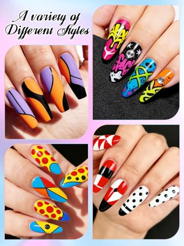 EBANKU 36 Colors Nail Art Pens Set, Christmas Nail Polish Pens Quick-Drying Nail Art Markers Acrylic Paint Nail Point Graffiti Dotting Liner Pen No Squeeze Needed - color: 36P
