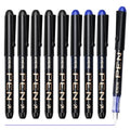 EYEYE Disposable Fountain Pens Fine Nib, 5 Black 5 Blue Fountain Pens for Writing, Stainless Steel Nib, Smooth Writing for Calligraphy, Journaling, Drafting, Office & School Supplies - color: Black+Blue