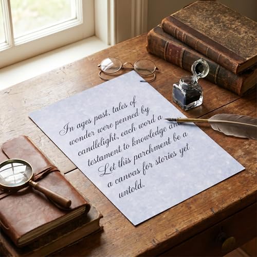 Epakh 100 Pcs Old Age Parchment Paper 8.5 x 11 Inch Standard Letter Vintage Colored Old Parchment Semblance Double Side Printing Paper (Blue) - color: Blue