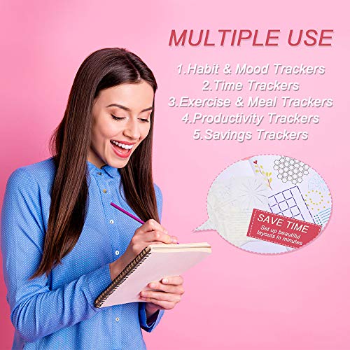Zonon 24 Pcs Plastic Stencils for Journal Planner, Letters Numbers Shapes