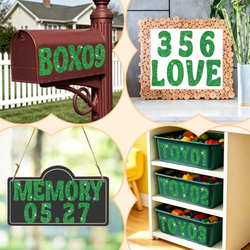 Bulletin Board Letters 74 PCS Glitter Letter Stickers Large 5 Inch, Green - color: Green, size: 5 Inch