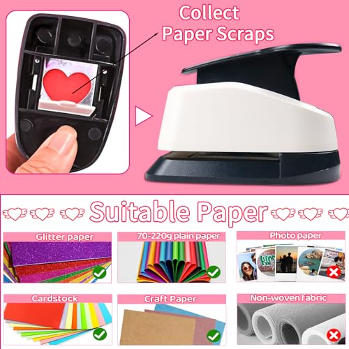 Heart Hole Punch, Heart Punches for Paper Crafts, 3/8+5/8+1+1.5+2 in Punch - size: 5 Pack, 3/8+5/8+1+1.5+2 in