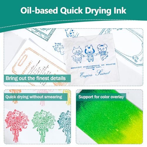 CraftyManor Crisp Impression Mini 12 Color Pigment Ink Pads for Stamps, Fingerprint Ink Pad, Stamp Pad for Scrapbook Paper & Stamps for Clothing Stamp & Letter Stamps, Archival - color: Crisp 12 Color