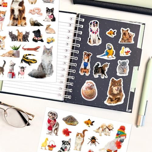 Pet Animals Stickers 660 Count Dog Cat Animal Pet Rabbit Parrot Fish Bird Reptiles Stickers Party Favors Gifts Sticky Decor for Scrapbook Calendar Planner Gift Wrap Decor - color: Pet