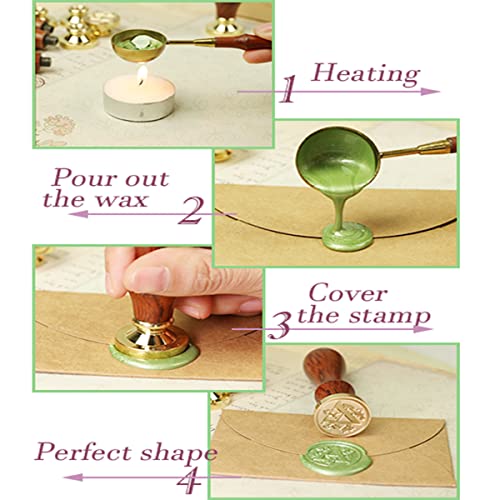 Black Electric Wax Seal Warmer Kit with Spoon, Tweezers and Stir Stick, Wax Seal Stamp