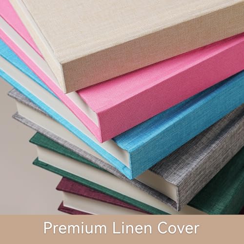 Instax Mini Photo Album with Writing Space, Linen Cover, Green - color: Green, size: 28 Pockets
