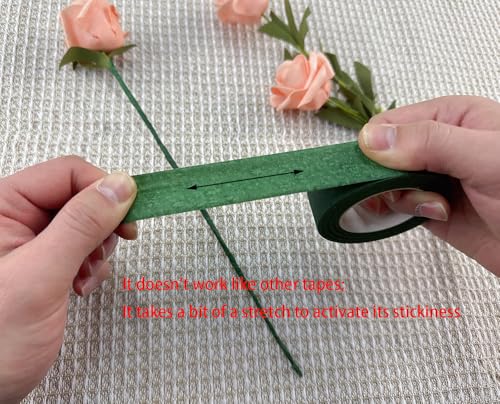 4 Rolls 18mm Wide Floral Tape Dark Green Flower Tape for Bouquet Stem Wrapping (4, Dark Green, 18mm*30Yard) - color: Dark Green, size: 18mm*30Yard