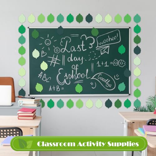 MixTeach 600 Pcs Small Leaves Cutouts Paper Summer Leaf Cut Outs 2" Green Leaf Shapes Die Cuts Mini Classroom Decor for Bulletin Board DIY Crafts School Summer Jungle Wall Décor & Party Supplies - color: Various Green