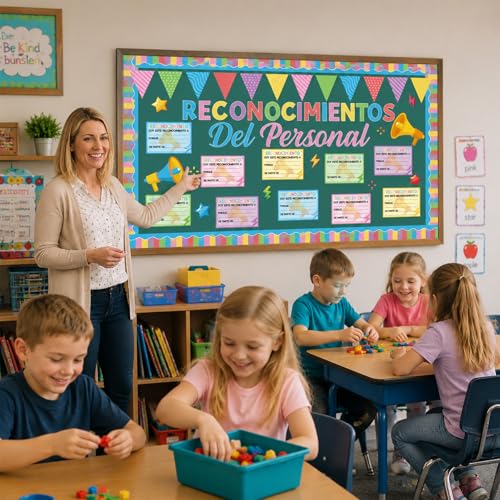 Staff Shout Out Bulletin Board Decorations Employee Appreciation Decoration | Back to School Paper Cutouts Decor, Employee Appreciation Bulletin Board Decor for Office, School Wall Decor Supplies - color: Staff Shout Out