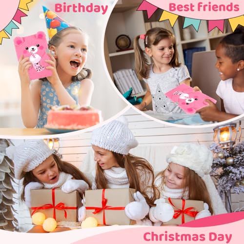 Bear Diary with Lock, Gift Set for Girls Ages 6-8, Pen & Stickers - style: Bear