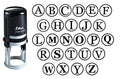 Custom A-Z Alphabet Stamp in Black Ink Monogram Round Rubber Stamp Self Inking Initial Stamp Shiny Mini Stamper 20 mm - size: Initial C