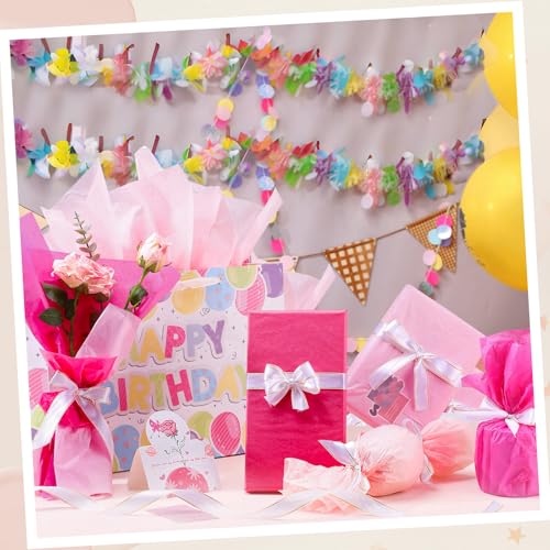 woric 160 Sheets Pink Tissue Paper for Gift Bags 20 X 14 Inches | Assorted Pink Tissue Paper Bulk for Bouquet Back To School Crafts Birthday Weddings Baby Shower Girl Decorations - color: Assorted Pink