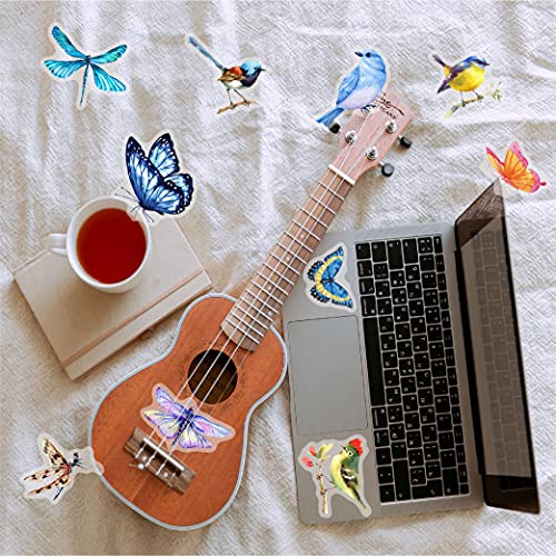 40Pcs Butterfly Stickers for Water Bottle - Self-Adhesive Waterproof Colorful Transparent PET Sticker Decal for Adults Card Decoration DIY Scrapbook Laptop Phone Case Realistic Nature Animal Stickers - color: Transparent Clear Ins Style Diy Natural Butter