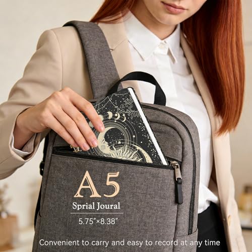 Lined Spiral Journal Notebook for Work A5, 160 Pages, Sun Star - color: Sun
