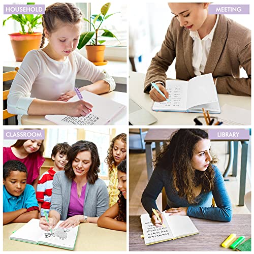 feela 5 Pack Notebooks Journals Bulk, Hardcover Classic Ruled Lined Journals with Pen Holder for Women Girls School Business Supplies, with 5 Black Pens, 120 GSM, 5.1”x8.3”, A5, Pastel Colors - color: 5 Pastel Colors