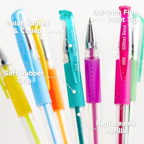Shuttle Art Gel Pens, 120 Pack Gel Pen Set Packed in Sturdy Box, 60 Unique Colors with 60 Refills for Adults Coloring Books Drawing Doodling Crafts Scrapbooking Journaling - color: 120 Pack in Box