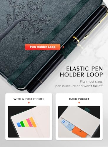 AISBUGUR Pocket Notebook 3.7" x 5.7" Small Notebook 2 Pack,Dark Green - color: Dark Green2, size: 2 Pack