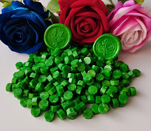 400 Pieces Sealing Wax Beads for Seal Stamp, PORXFLY Wax Seal Beads Great for Wedding Invitations, Wine Packages,Cards Envelopes, Gift Wrapping (Green) - color: Green