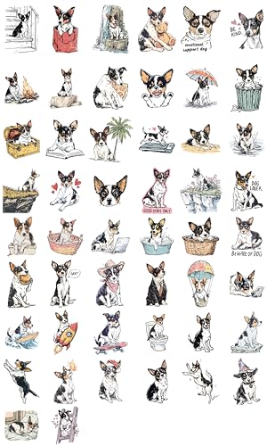 100 PCS Rat Terrier Stickers Pack – Waterproof Dog Decals for Water Bottles, Laptops, Phones, Notebook, Cars – Cool Vibrant Graphics for Rat Terrier Enthusiast - color: Rat Terrier
