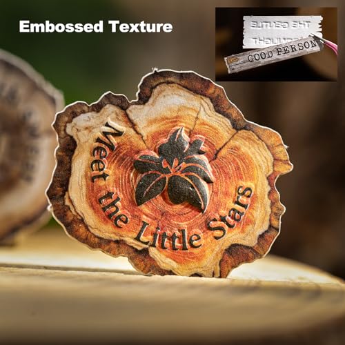 Wood Grain Embossed Sticker Card Set – 150pcs Vintage English Lettering with Warm Nature Theme for Scrapbook Journal Planner Tags DIY Craft Decoration - color: Woodland Whispers