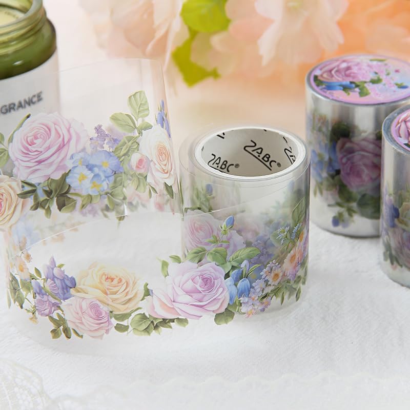 Alideco 6pcs Decorative Adhesive Tapes Fresh Literary Girl Botanical Flower Landscape PET Tape Great for Bullet Journal Supplies, Arts, Scrapbook, DIY Crafts, Planners (menghuaxianzong) - color: menghuaxianzong