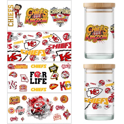 4 Sheet UV DTF Cup Wraps for 16 Oz Glass Cups American Football (03) - style: Ch1