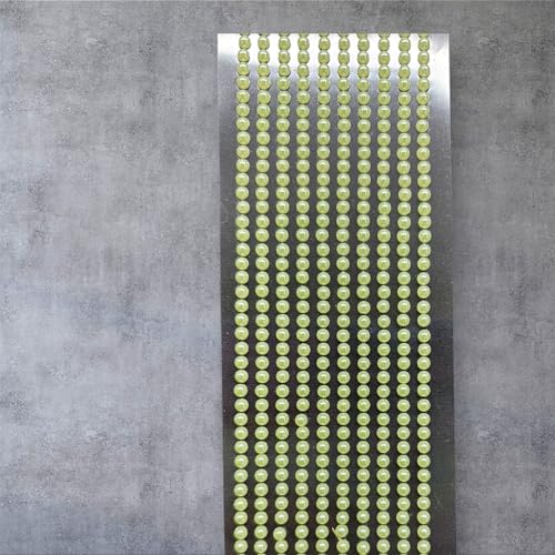 500 x Self Adhesive Pearls Gems 3mm Mini Flat Backed Round Pearls Beads Strips Embellishments (Mint Green) - color: Mint Green