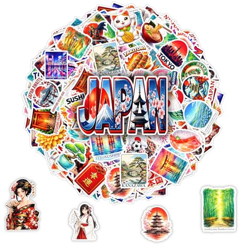100 PCS Japan Travel Stickers Pack Japanese Fuji Tokyo Osaka Food - color: Japan Travel