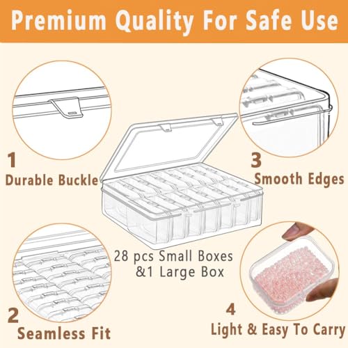 30pcs Bead Storage Containers,Large Bead Organizer Boxes And Craft Storage Boxes For Bracelet Making Diy Jewelry Craft Nails, Bracelets, Jewelry, Diamonds, Clay Beads, Screws,3.3x2.36x0.98Inch - color: 2pack 30pcs(3.3x2.36x0.98Inch)