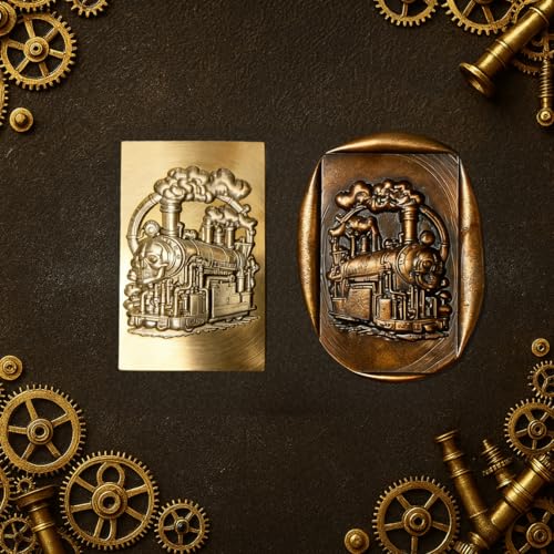 Mceal Wax Seal Stamp Head, 3D Embossed Relief for DIY Crafts, Wedding Invitations, Gift Wrapping,Steampunk Collection-Skull Steam Engine - style: Skull Steam Engine