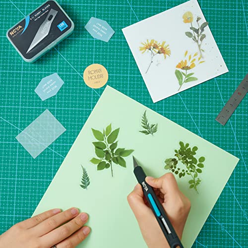 Nova 121PCS Premium Craft & Hobby Knife Set, 1 Precision Knife with 120 SK2#11 Hobby Blade Refill, Combination of Safety Art Knife and Sharp blades for Leather Art, Scrapbooking, Foam, Clay, Carving
