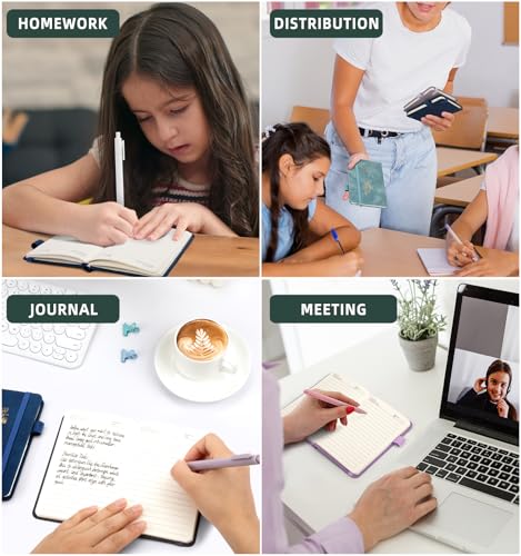 3 Pack Pocket Notebooks (3.7x" 5.7") A6 Small Notebook 100 GSM Thick Paper | Note Taking Journaling Notebooks Journals For Writing Mini Note Pads With Pen Holder( Green) - color: 3 Green