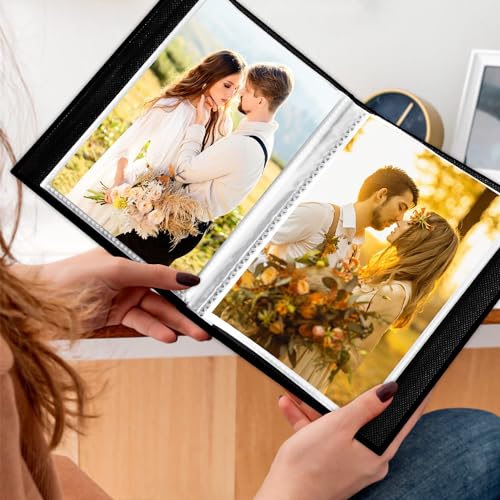 Lanpn Wedding Photo Album 5x7 2 Packs, Each Pack holds 50 Pictures, Slip in Pockets Mini Linen Top Loading Wedding Photo Albums for Portrait Only 5 x 7 Picture (Flower, Beige) - color: OUR WEDDING - Beige, size: 5x7"/50 Photos(2PK)