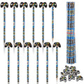 32 Pcs Blue Video Game Pencils with Eraser, Gaming Favors - color: Blue, style: Video Game