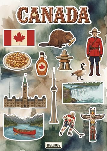 Canada Sticker Sheet, Canada Stickers for Laptop & Journal - style: Canada