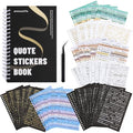 2500+ Pcs Word Stickers for Journaling, 50 Sheets Quote Sticker Gold Foil Art Scrapbook Supplies for Junk Journal, Scrapbooking Supplies for Bullet Journal Craft Small Talk Stickers for DIY Gift Card - style: Quote Style 1