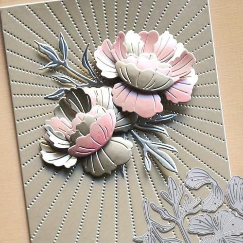 Flowers Metal Cutting Die for Scrapbooking - Cut Stencils for DIY Scrapbook Photo Album Decorative Paper Card, Card Making Supplies, Stencils & Crafting Die Cut (Peony 4.8 x 3.7 in) - color: Peony 4.8 x 3.7 in