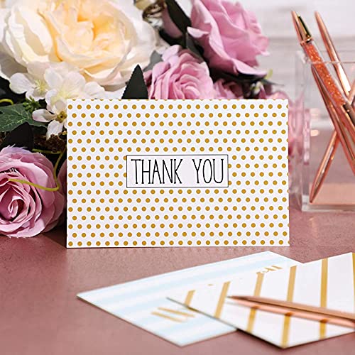 Juvale Thank You Cards with Envelopes - 96-Pack 4 x 6 In Multicolor Blank Notecards - Retro Striped & Polka Dot Designs - Bulk Thank You Notes with Envelopes Set - size: 48 Count (Pack of 2)
