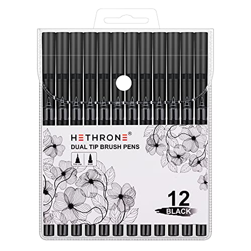 Hethrone Black Coloring Markers (Pack of 12)