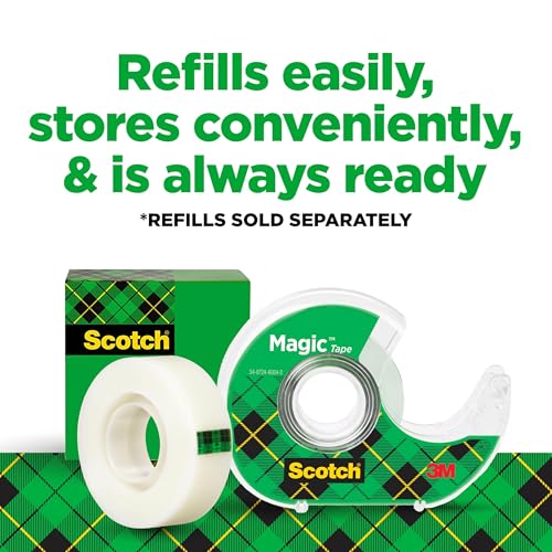 Scotch Magic Tape, Invisible, 6 Tape Rolls with Dispenders