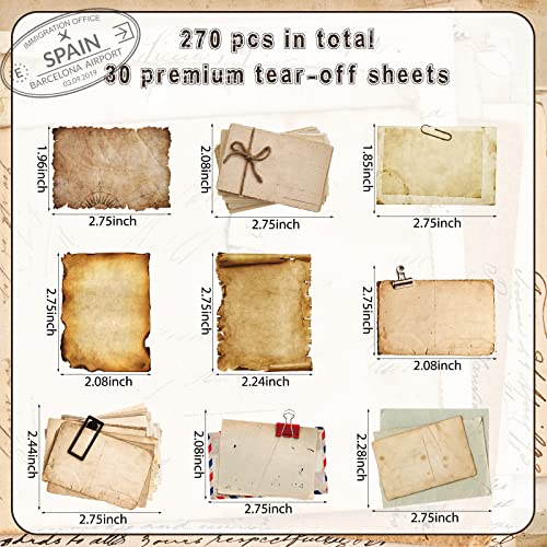Glenmal 270 Pcs Vintage Scrapbook Stickers Antique Sticky Notes Supplies