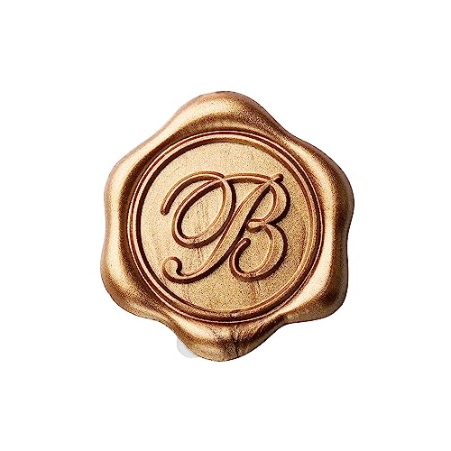 Yoption Initial Alphabet B Adhesive Wax Seal Stickers, 100 Pack Letter Wax Seal Stickers Envelope Seal Stickers Envelope Seals Self Adhesive Gold Stickers for Wedding Party Birthday Christmas (B) - color: B, size: 100 Pack