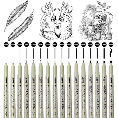 16Pcs Fineliner Micro Drawing Art Pens Set - color: Micro Line Pen-16Pcs Set
